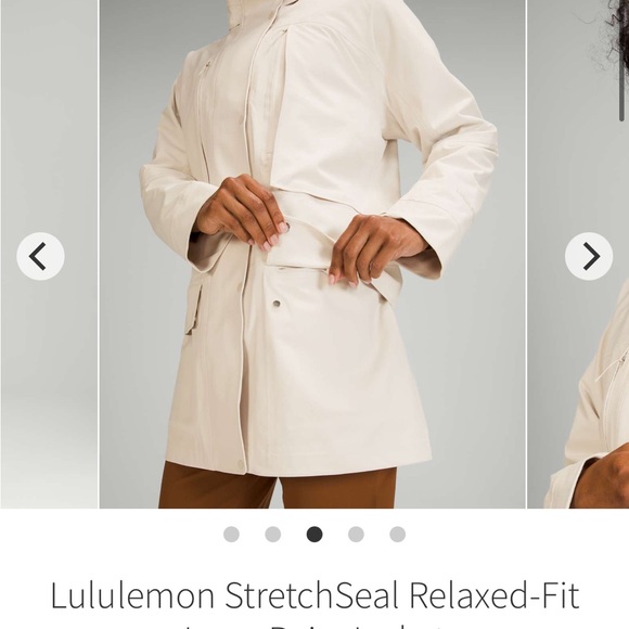 EUC StretchSeal Relaxed-Fit Long Rain Jacket white opal size 4 lululemon - Picture 13 of 16